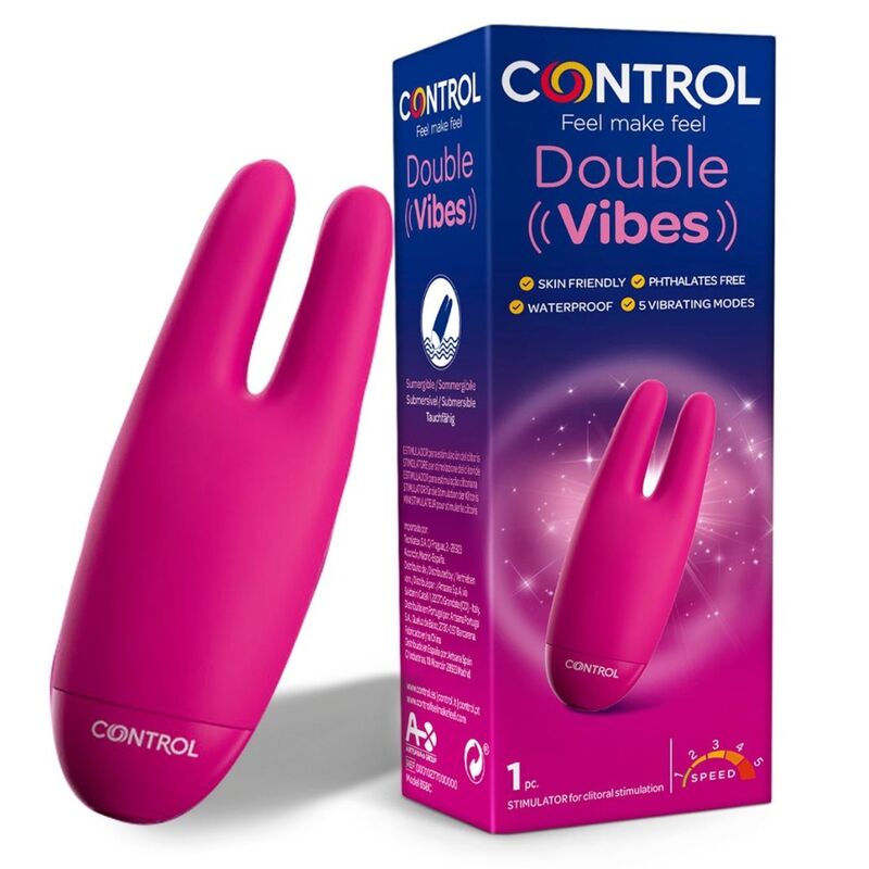 CONTROL TOYS Double Vibes – miniwibrator z dwiema główkami wibrującymi
