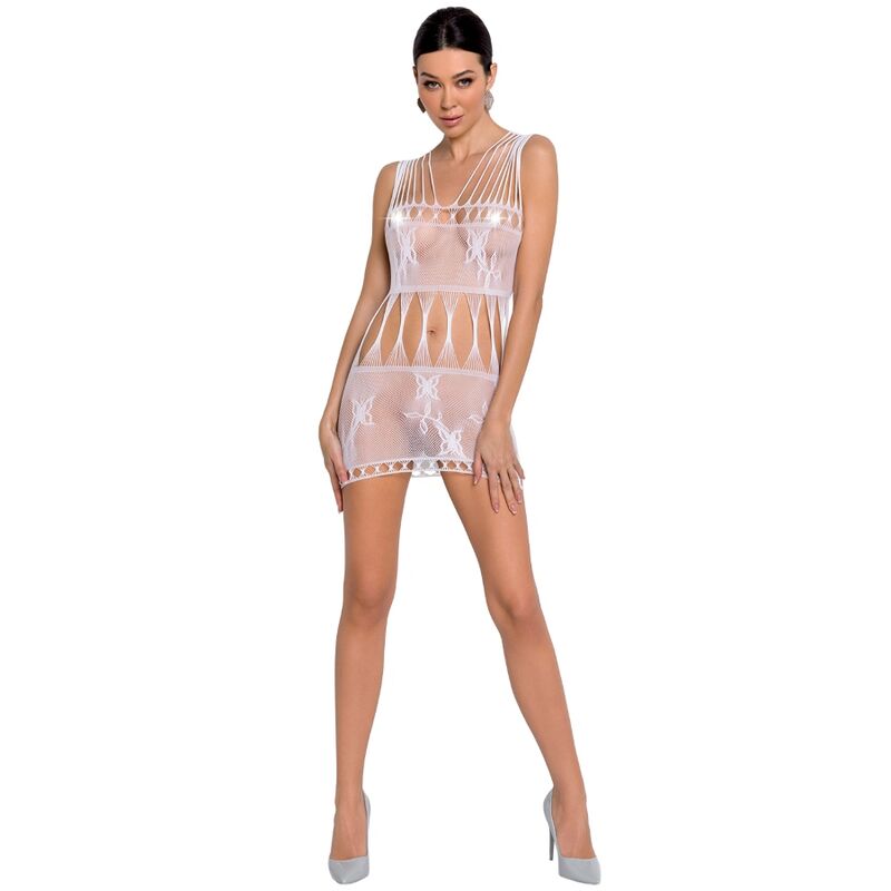PASSION WOMAN BS090 body stocking, białe