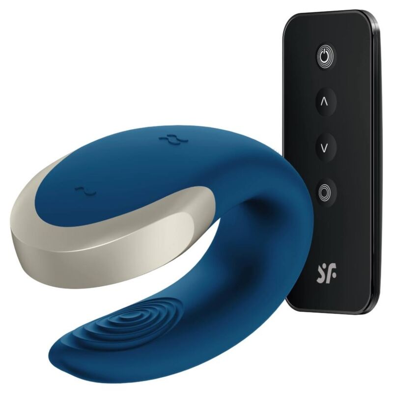 Satisfyer Double Love Luxury wibrator dla par z obsługą przez aplikację, niebieski
