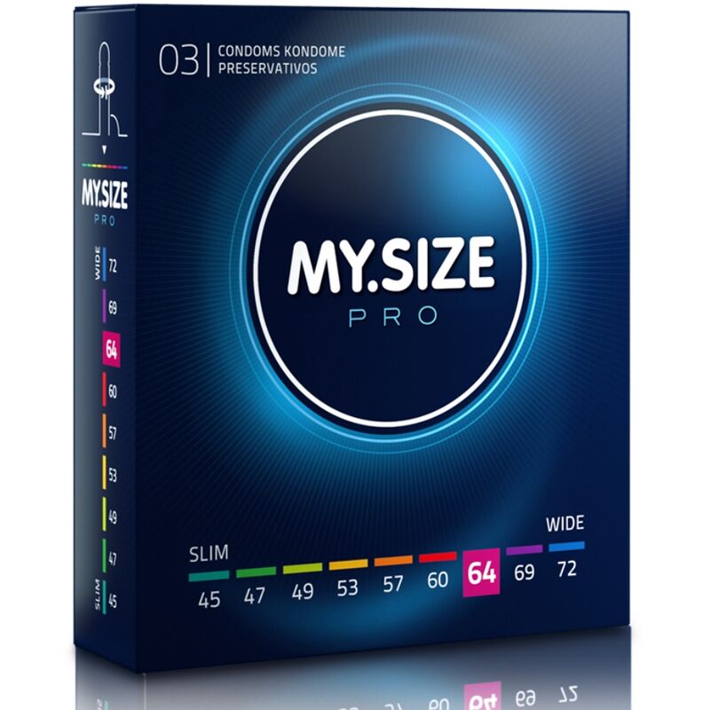 Prezerwatywy MY.SIZE PRO, duży rozmiar, 64 mm, 3 sztuki