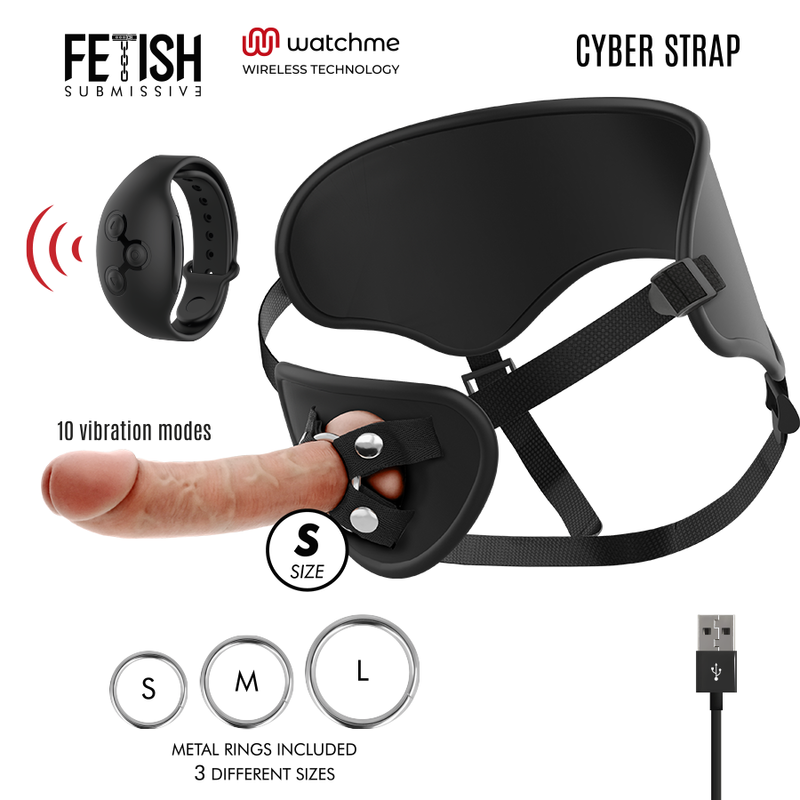 Zestaw Fetish Submissive Cyberstrap strap on z zegarkiem WATCHME