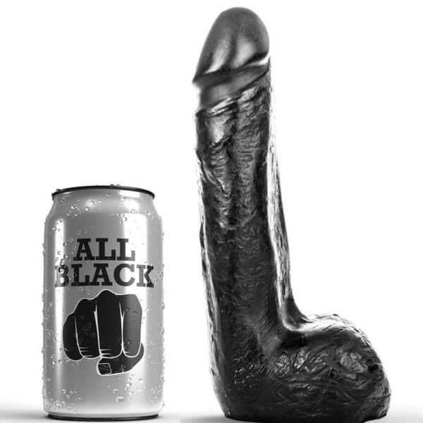Realistyczny dildo ALL BLACK z TPR, 20 cm