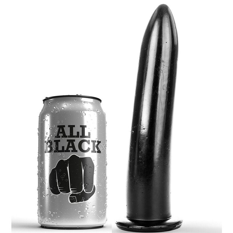 ALL BLACK gładki dildo ze zwężającą się końcówką