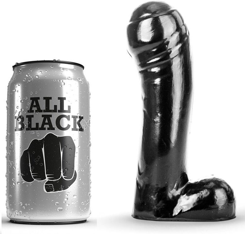 Czarny dildo ALL BLACK, 15 cm