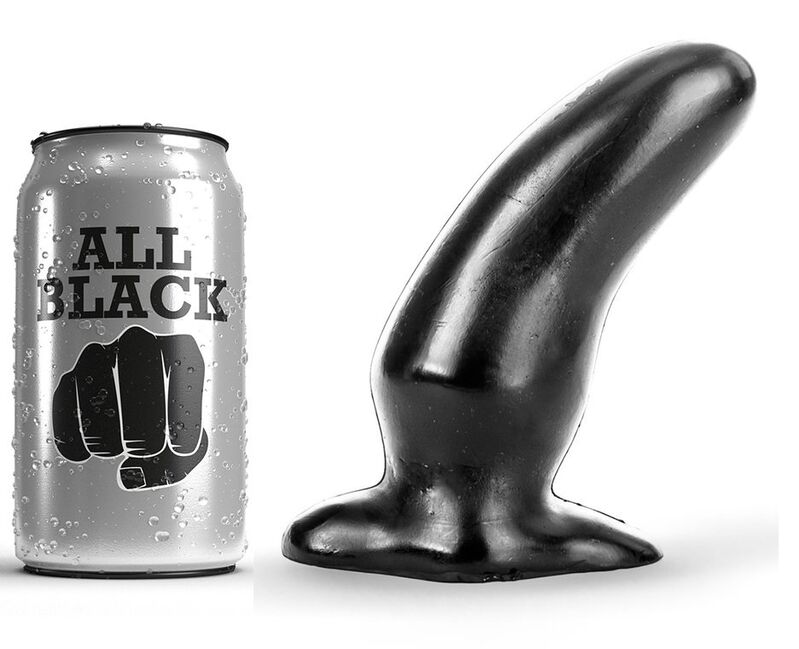 ALL BLACK korek analny, zakrzywiony, 13 cm