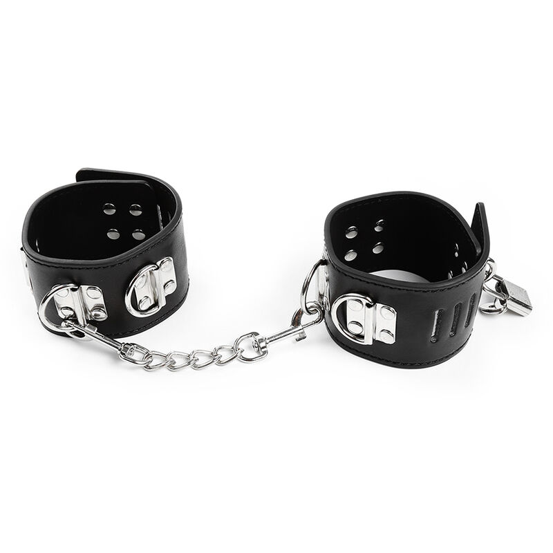 Regulowane kajdanki na kostki OHMAMA FETISH z PVC i metalu