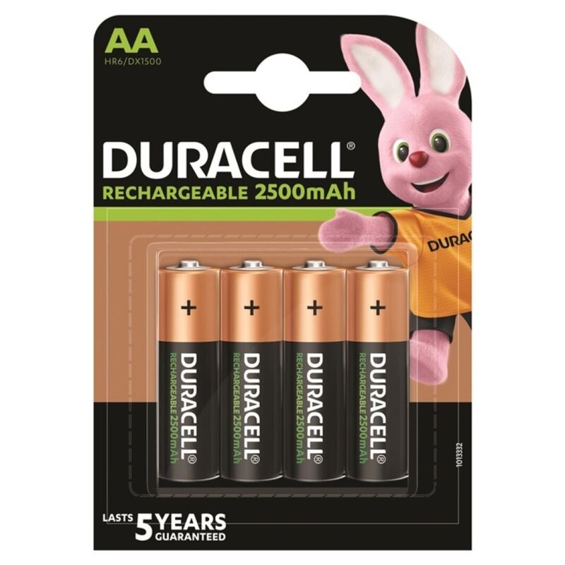 Akumulatory AA 2500 mAh o dużej pojemności do codziennych urządzeń, ładowane wielokrotnie DURACELL