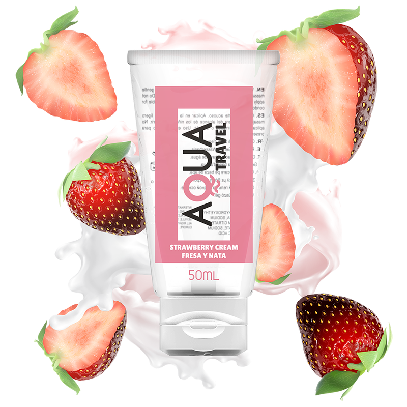 AQUA TRAVEL lubrykant o smaku kremu truskawkowego, 50 ml