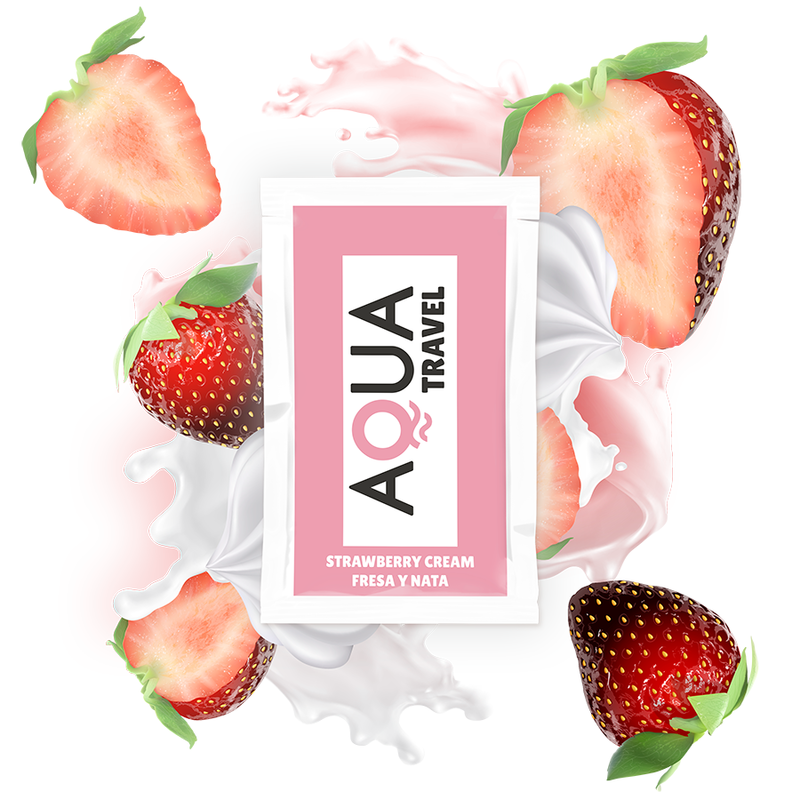 AQUA TRAVEL żel intymny o smaku truskawkowo śmietankowym, 6 ml