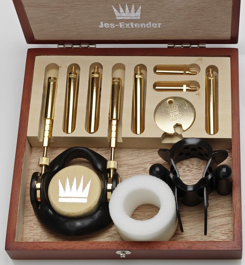 JES-EXTENDER Gold mechaniczny ekspander penisa ze złoconymi detalami