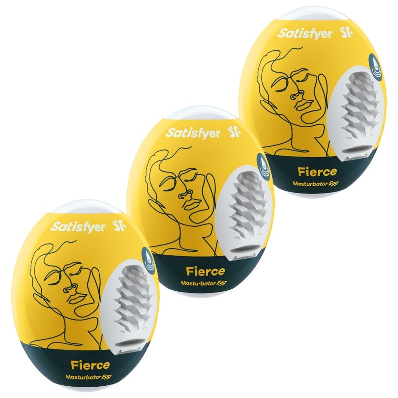 Satisfyer Fierce masturbatory w kształcie jajek dla mężczyzn, zestaw 3 szt.