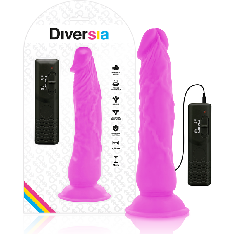 DIVERSIA Wibrator z elastycznym trzonem, 21 cm, fioletowy