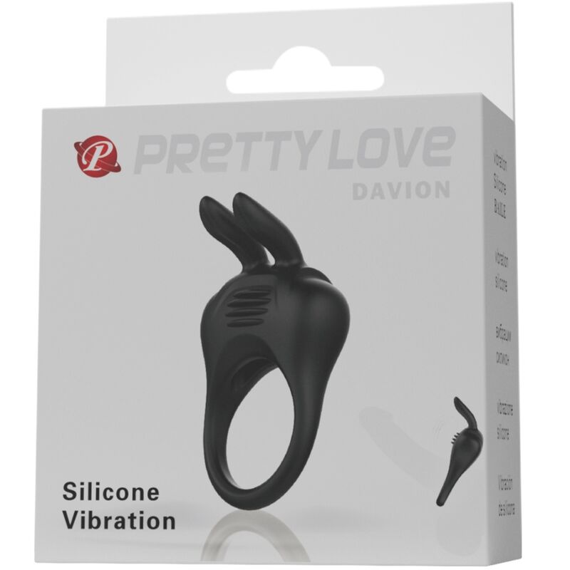 Wibrujący pierścień na penisa Pretty Love Davion ze stymulatorem typu rabbit