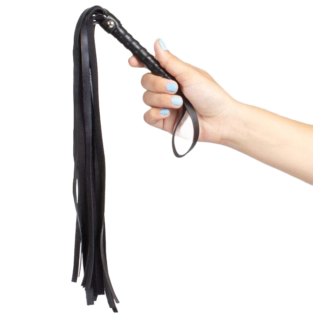 Czarny pejcz BDSM SECRETPLAY, 44 cm