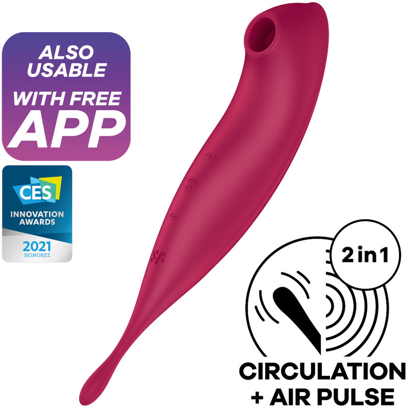 Sterowany aplikacją wibrator łechtaczkowy z falami ciśnienia i 2 silnikami, zapewniającymi intensywne doznania SATISFYER