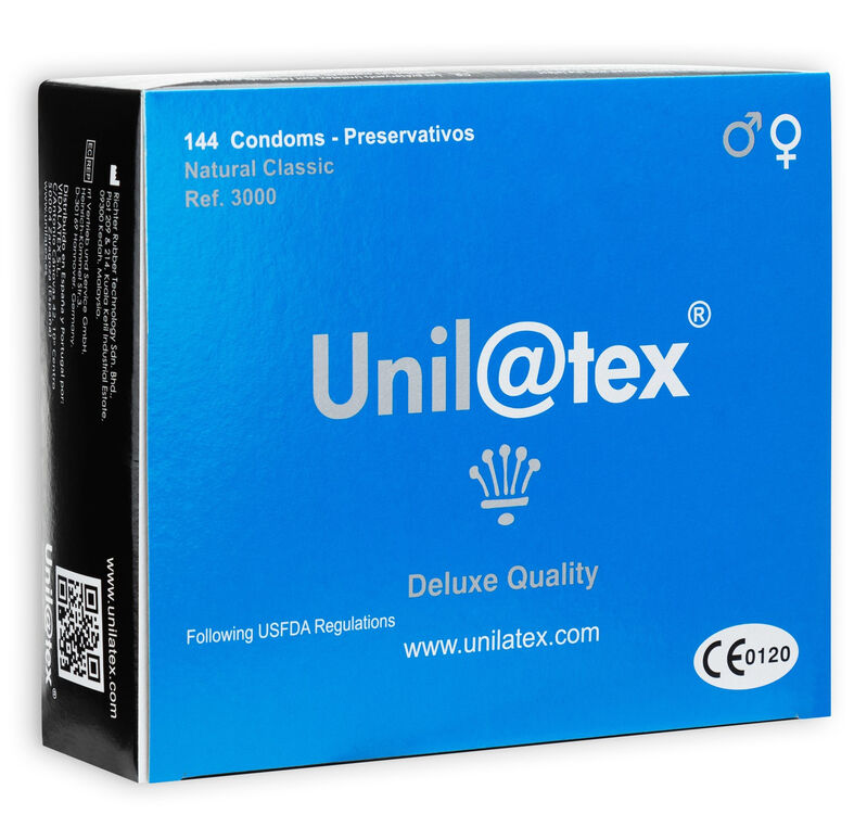 Prezerwatywy UNILATEX Natural Standard, 144 sztuki