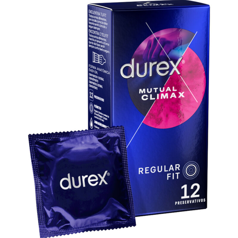 Prezerwatywy Durex Climax Mutuo z prążkami i wypustkami, 12 sztuk