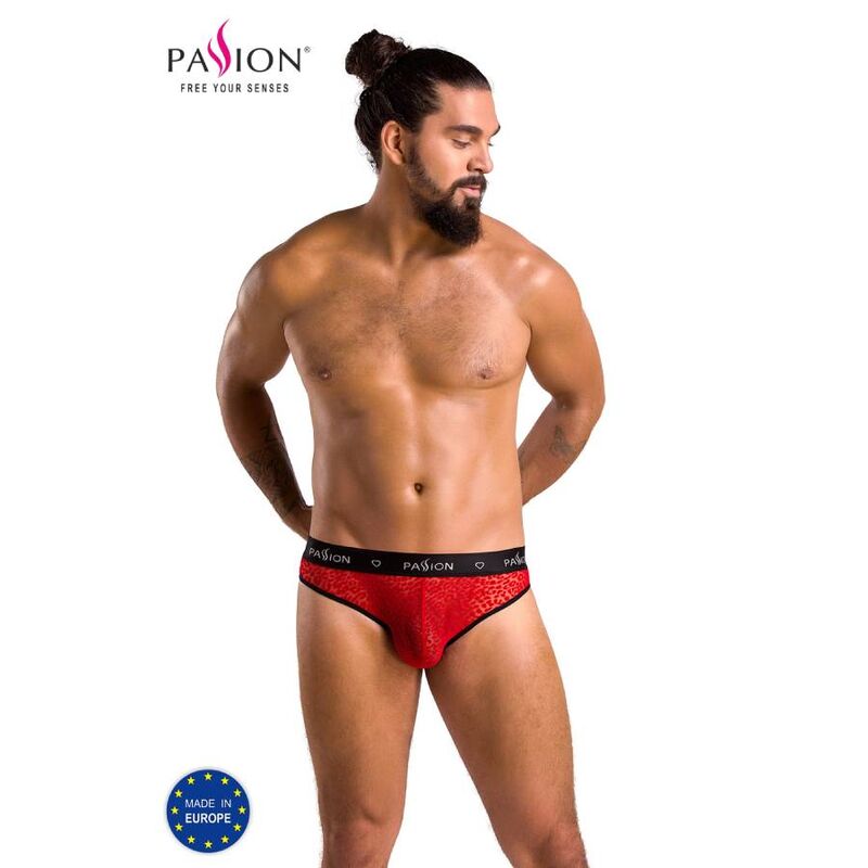 Męskie slipy PASSION MEN 031, czerwone, rozmiar S/M