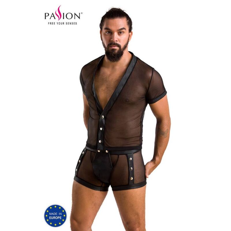 PASSION MEN Michael męski komplet bielizny erotycznej, czarny, L/XL