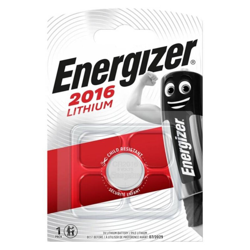 Bateria guzikowa CR2016 litowa 3 V, długa żywotność, do zegarków i urządzeń ENERGIZER