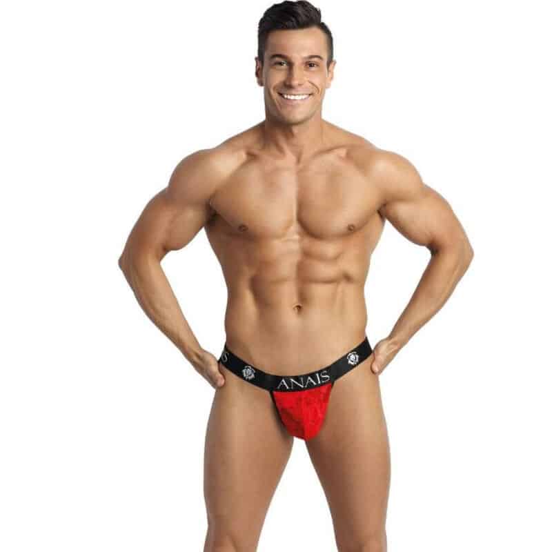 Czerwony jockstrap z koronki, elastyczny i o śmiałym kroju ANAIS
