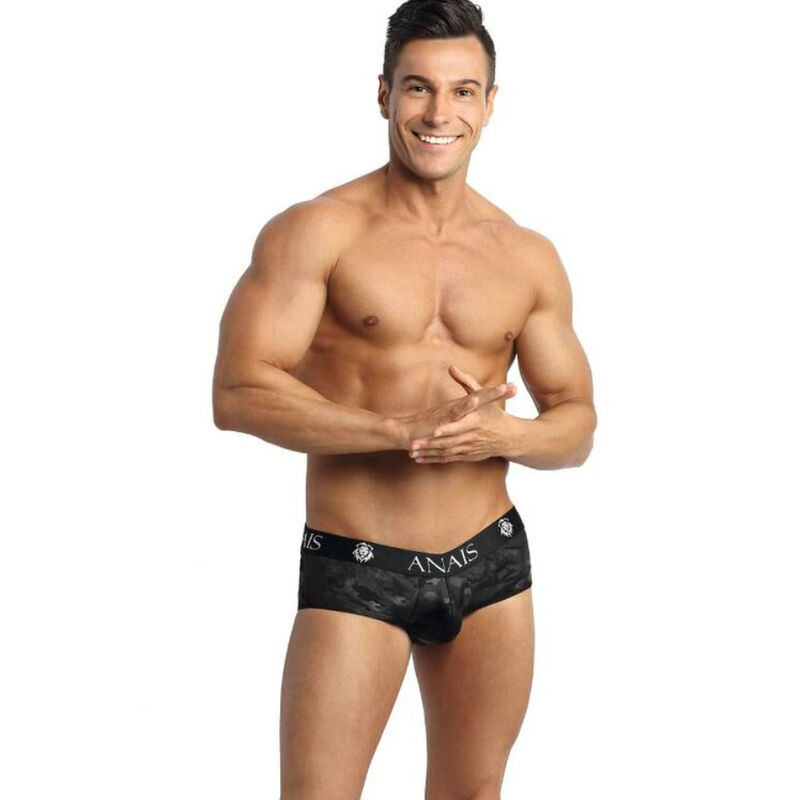 Jockstrap z mikrofibry z odkrytymi pośladkami i nadrukiem militarnym ANAIS