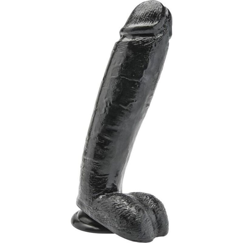 GET REAL dildo z jądrami, 25,5 cm, czarne