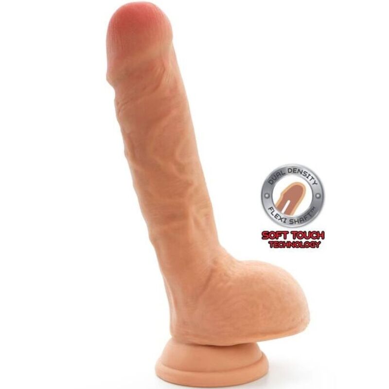 GET REAL dildo Dual Density z jądrami, 18 cm