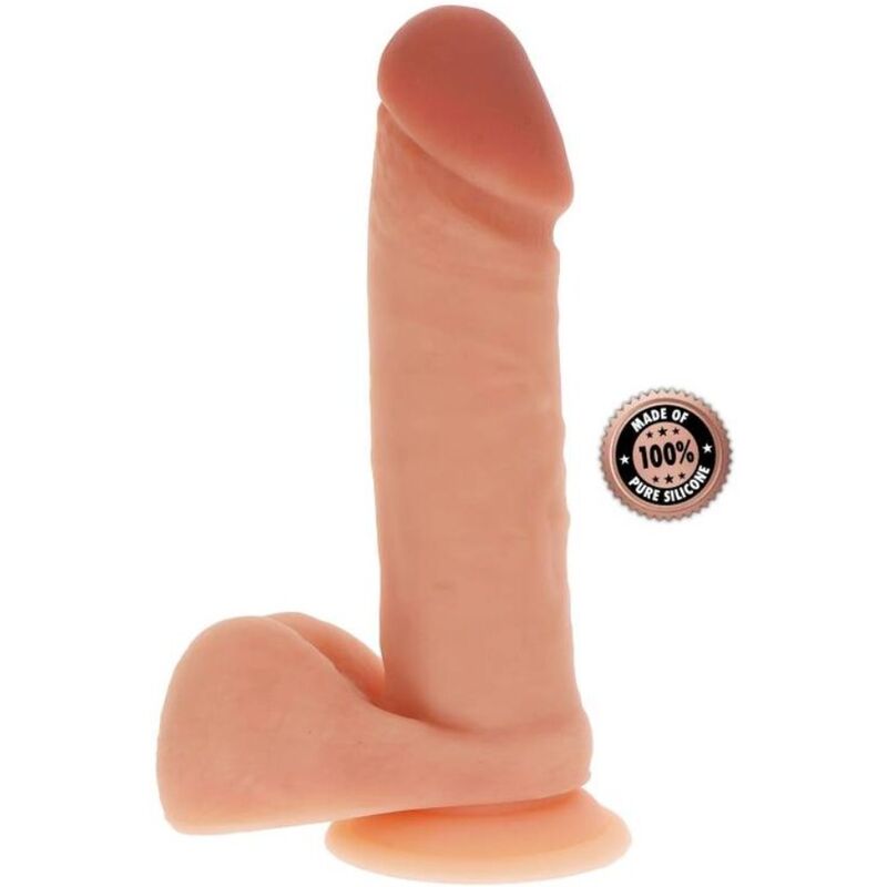Silikonowy dildo GET REAL z jądrami, 20,5 cm