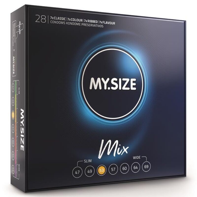 Prezerwatywy MY SIZE Mix Standard, 53 mm, 28 sztuk