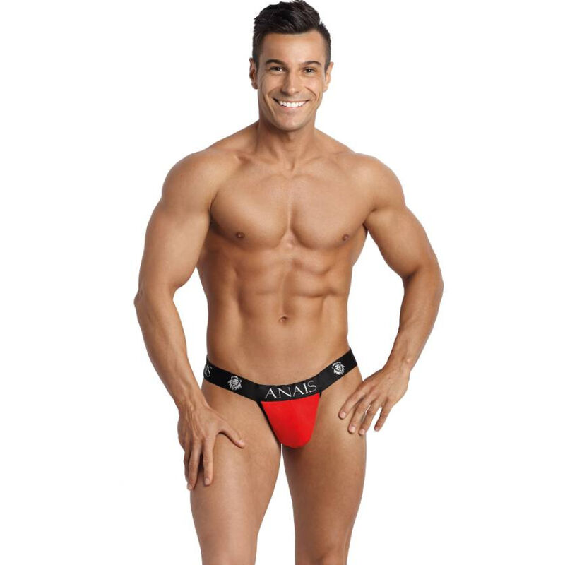 Czerwony jockstrap z mikrofibry z głębokim wycięciem z tyłu, zapewniający zmysłowe podtrzymanie ANAIS