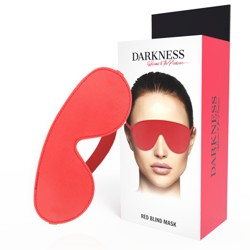 Czerwona opaska na oczy DARKNESS BONDAGE z PVC