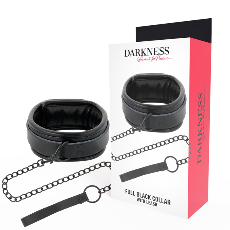 Obroża BDSM DARKNESS z łańcuszkiem