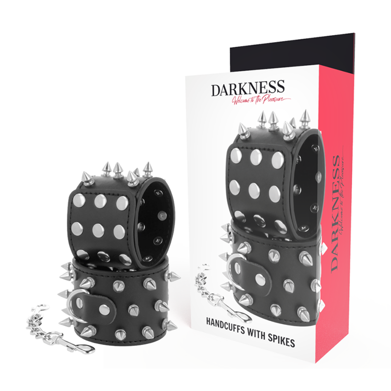 Kajdanki DARKNESS Skulls and Bones z kolcami