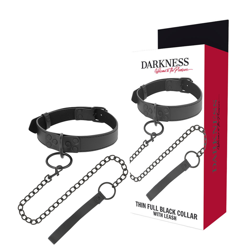 Obroża BDSM DARKNESS BONDAGE z łańcuszkiem