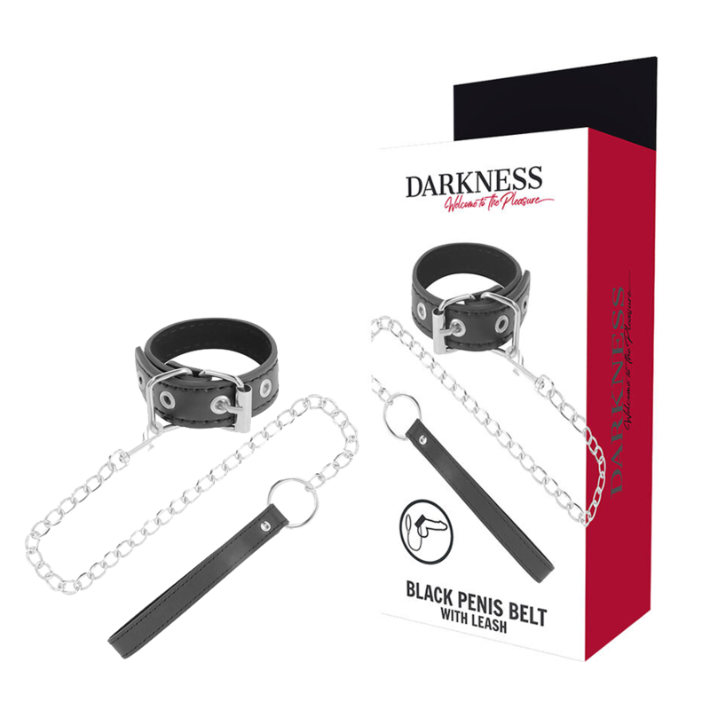 DARKNESS BONDAGE pierścień na penisa z łańcuszkiem