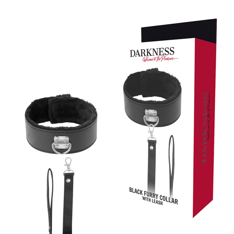 Obroża BDSM DARKNESS z łańcuszkiem i uchwytem