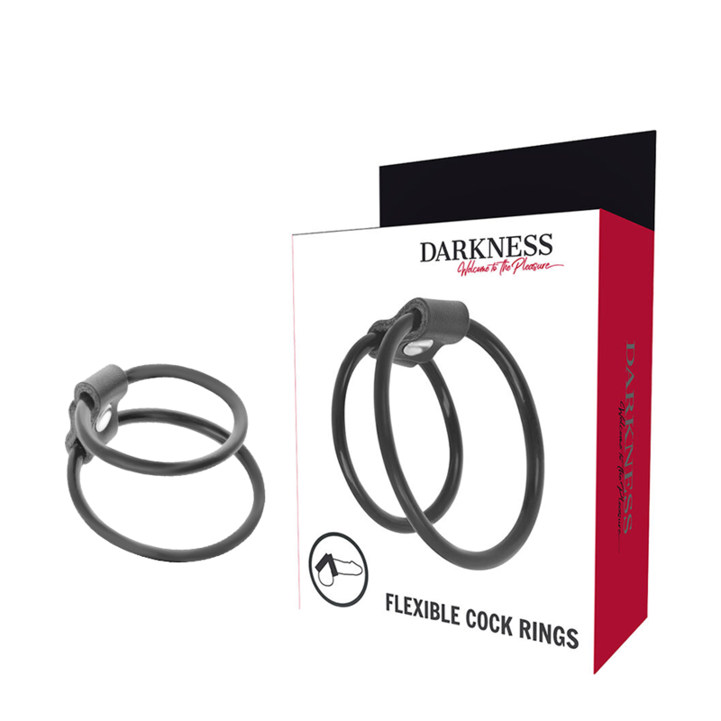 DARKNESS BONDAGE pierścień na penisa bez wibracji, podwójny design
