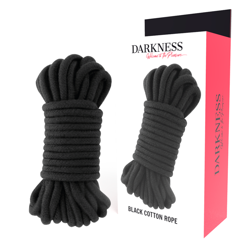 DARKNESS lina do bondage z bawełny, 20 m, czarna