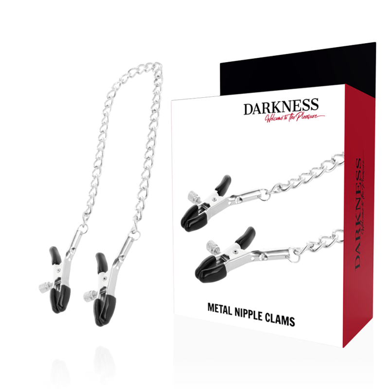 Regulowane klipsy na sutki DARKNESS Sensations z łańcuszkiem