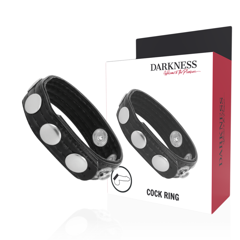 DARKNESS SENSATIONS skórzany pierścień na penisa bez wibracji