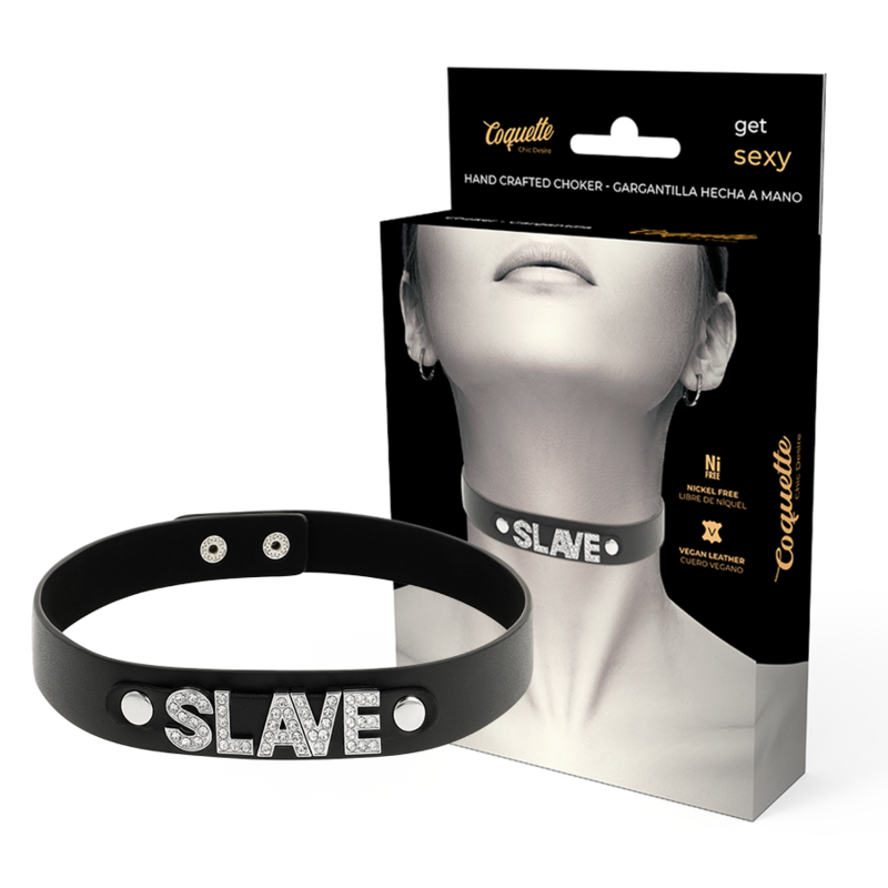 Obroża BDSM Coquette Chic Desire z wegańskiej skóry ekologicznej