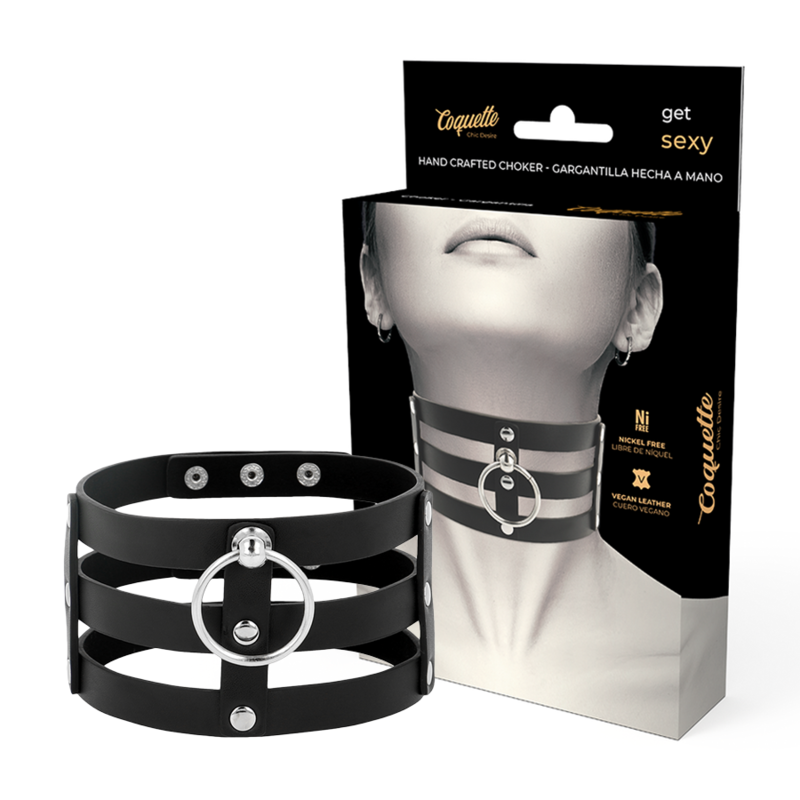 Obroża BDSM Coquette Chic Desire z wegańskiej skóry ekologicznej