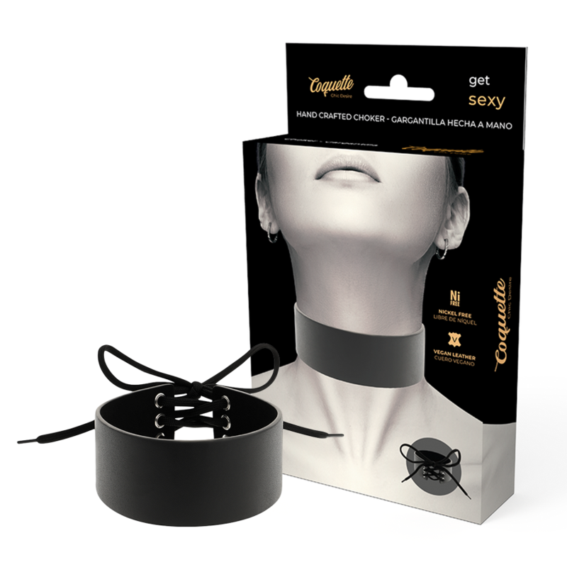 Obroża BDSM Coquette Chic Desire ze skóry wegańskiej PU
