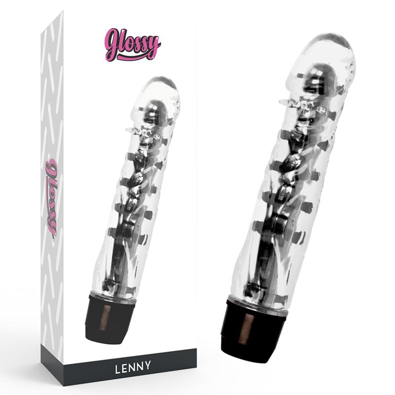 Wibrator GLOSSY Lenny, czarny, 14 cm
