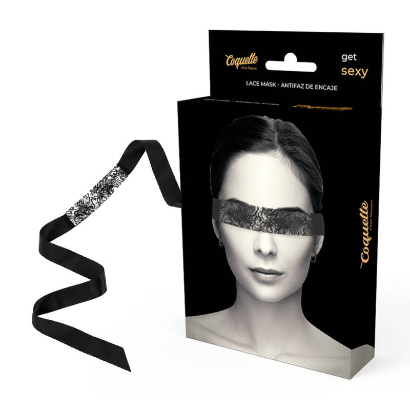 Opaska na oczy Coquette Chic Desire z czarnej koronki