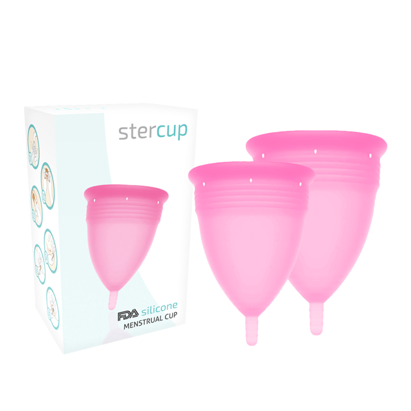Zestaw kubeczków menstruacyjnych w rozmiarach S i L z silikonu, komfort noszenia do 12 godzin STERCUP