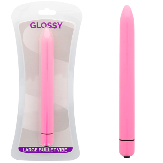 Smukły wibrator GLOSSY Slim Deep Rose