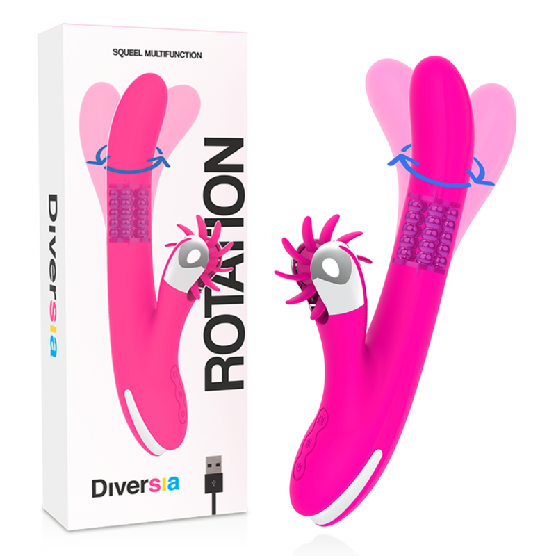 DIVERSIA Bunny Rotation wibrator z obracającymi się koralikami