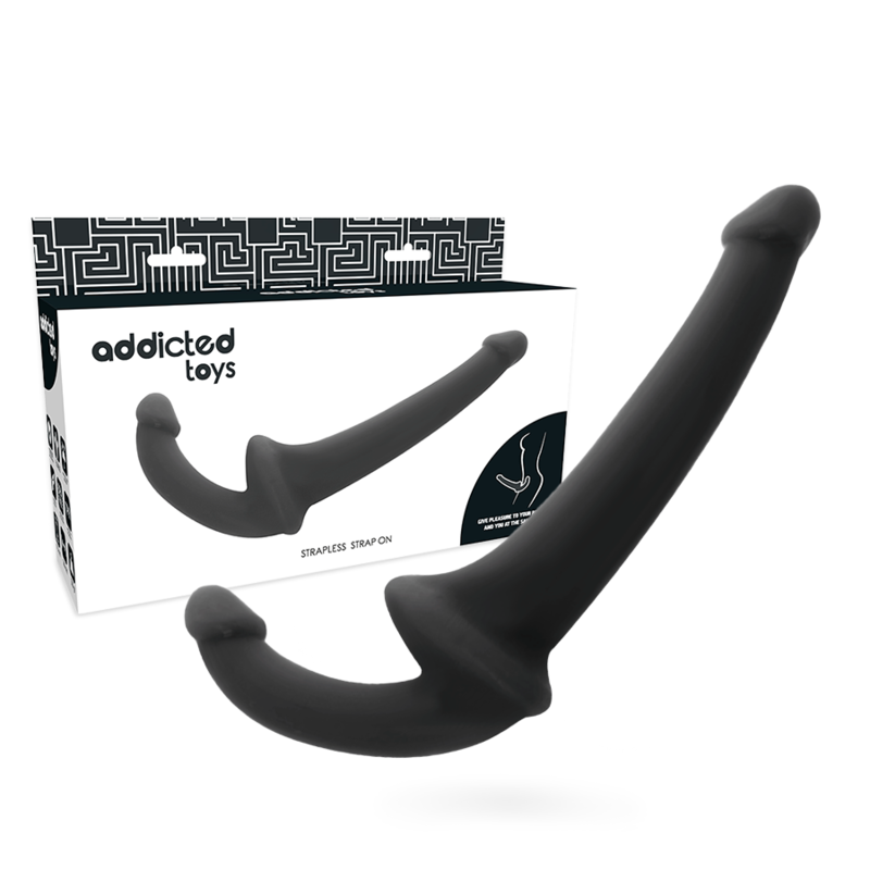 Dwustronne dildo ADDICTED TOYS bez uprzęży, czarne
